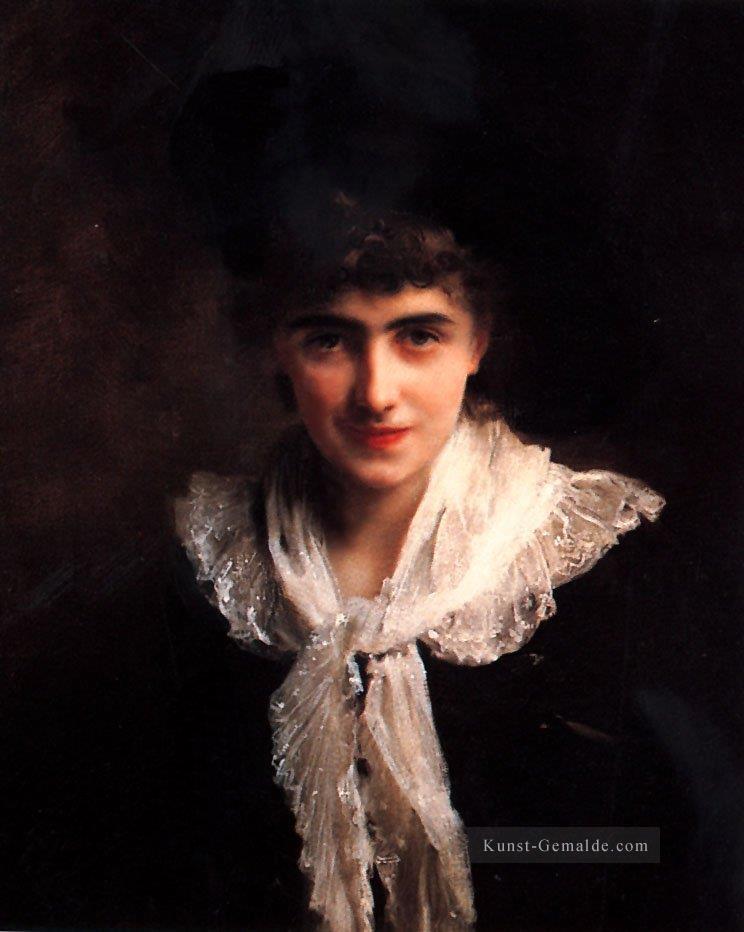 Porträt eines gentlewoman Dame Gustave Jean Jacquet Ölgemälde